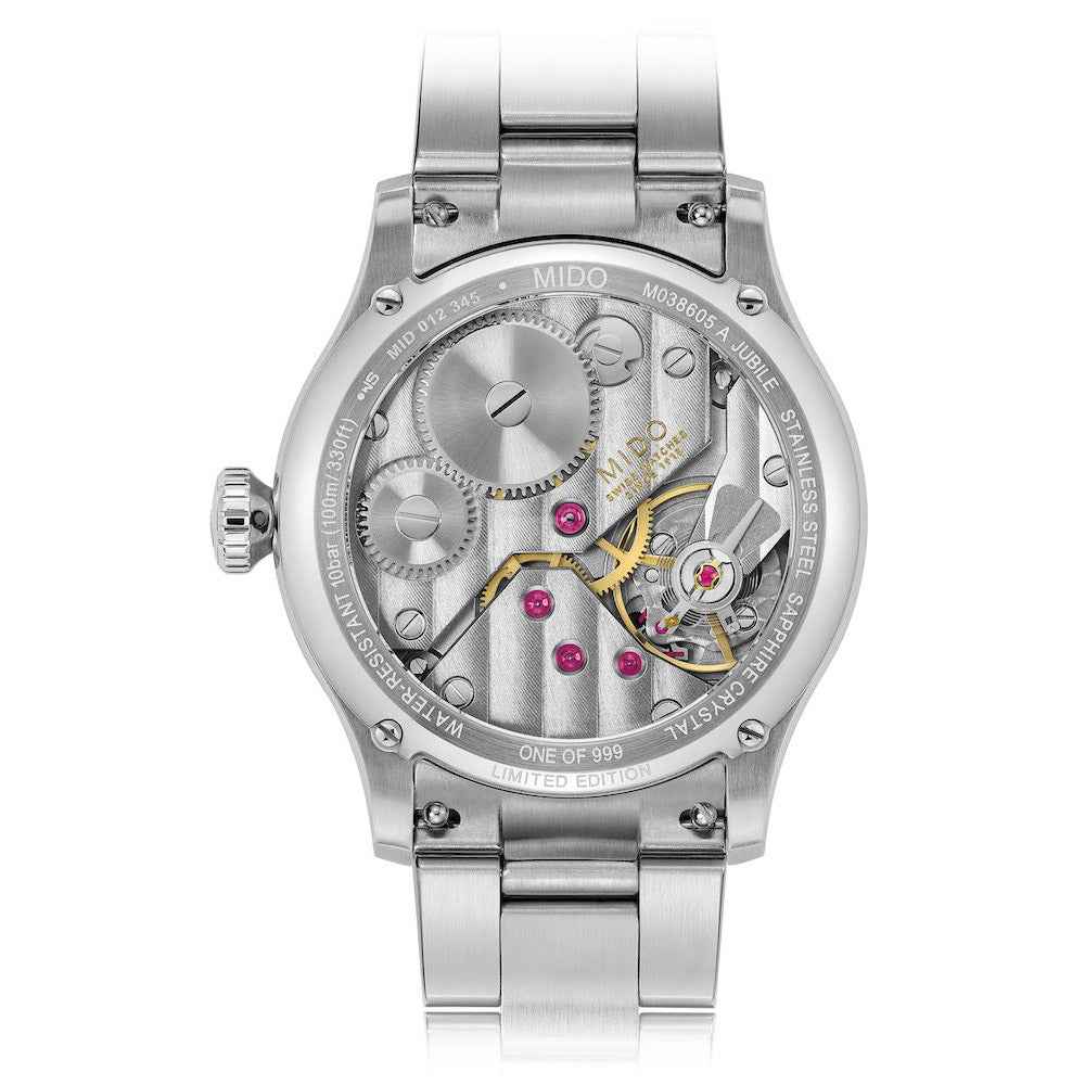 Orologio Mido Multifort meccanico con fondello in metallo e movimento a vista