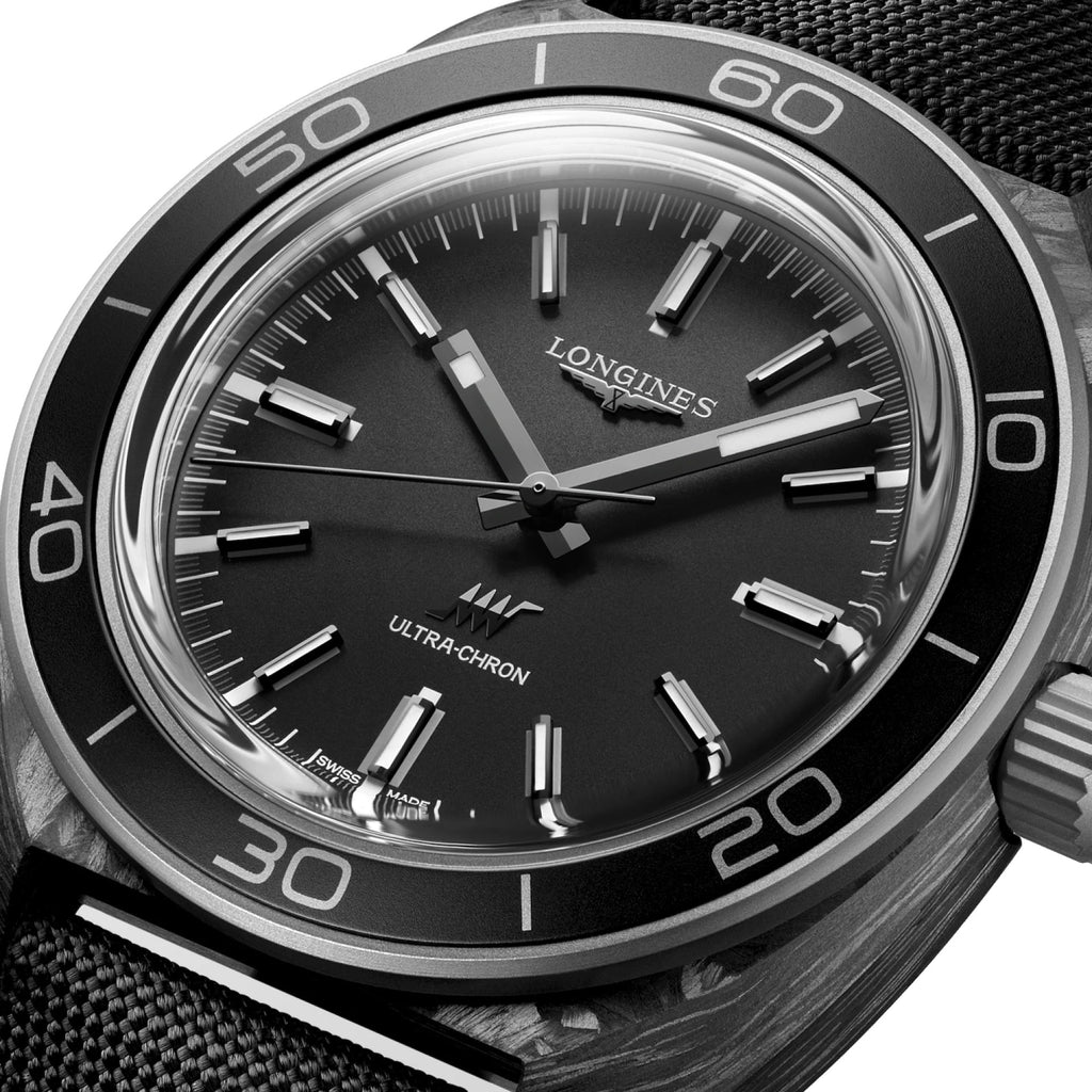 Orologio automatico Longines Ultra-Chron 43 mm, quadrante antracite e lunetta in metallo