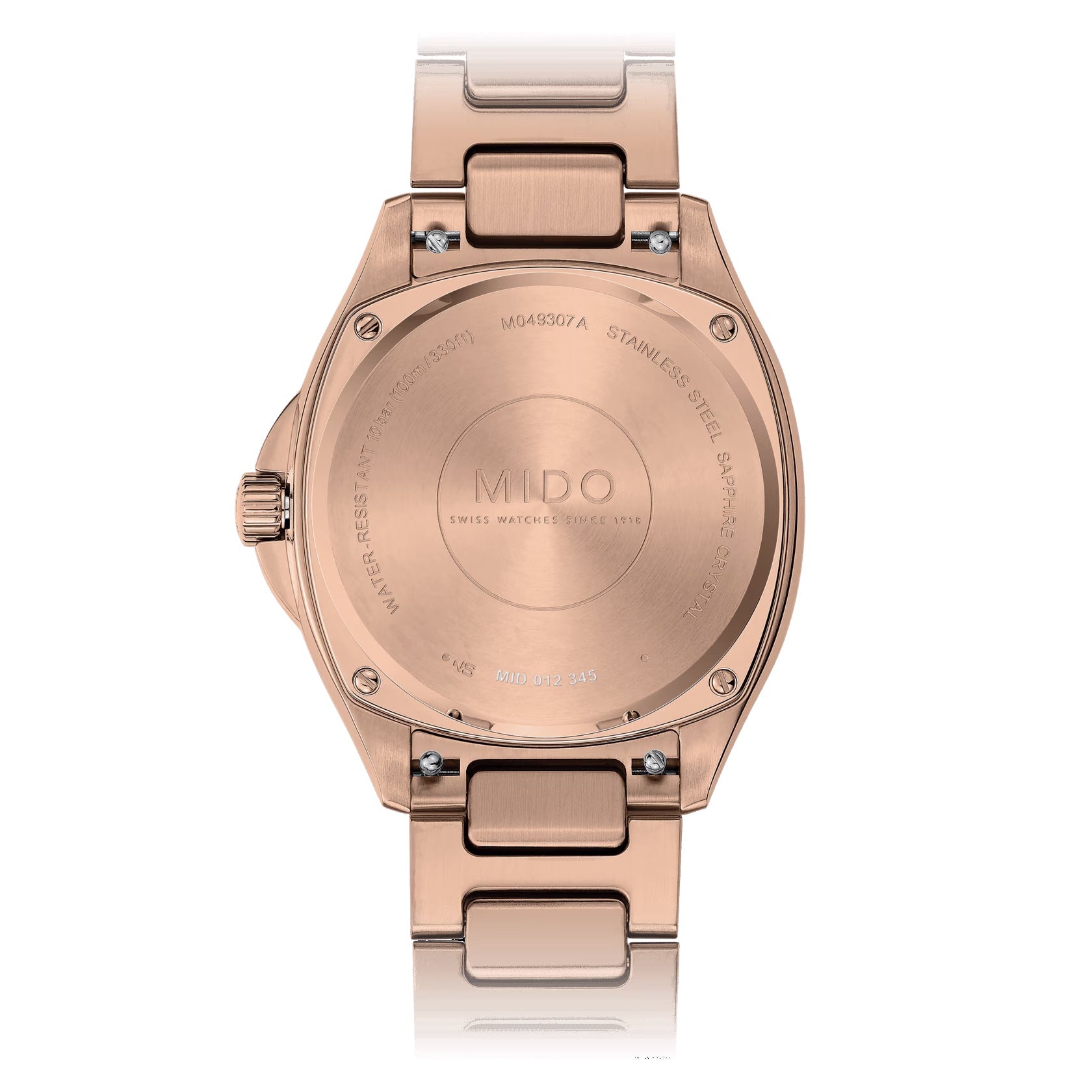 Orologio automatico Mido Multifort PVD oro rosa cassa rotonda e fondello con viti