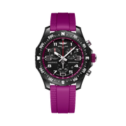 Orologio Breitling Endurance Pro 38 con cinturino viola, quadrante nero cronografo