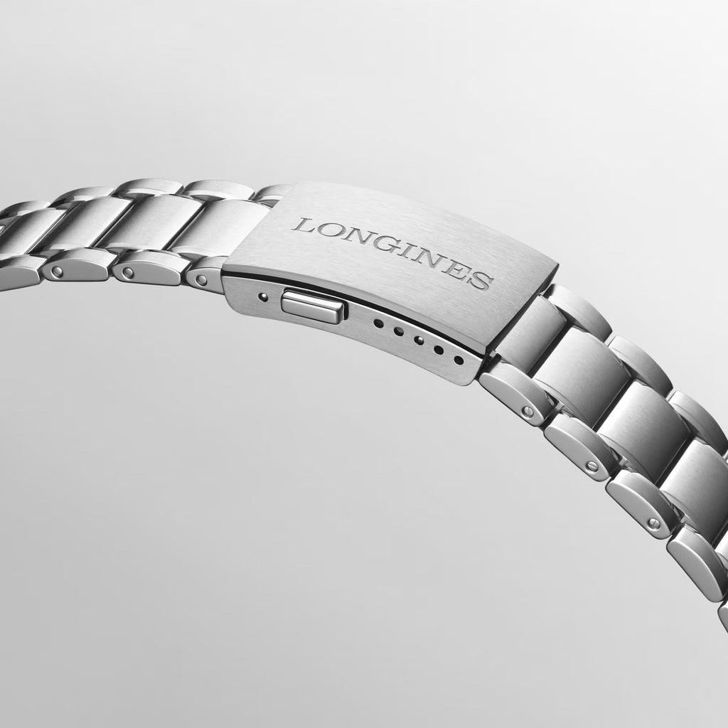 Bracciale in acciaio dell’orologio Longines con fibbia e chiusura